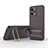 Ultra-thin Silicone Gel Soft Case Cover with Stand KC2 for Xiaomi Redmi Note 12 5G Brown