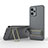 Ultra-thin Silicone Gel Soft Case Cover with Stand KC2 for Xiaomi Redmi Note 12 5G Gray