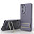 Ultra-thin Silicone Gel Soft Case Cover with Stand KC3 for Huawei Honor 80 5G Clove Purple