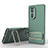 Ultra-thin Silicone Gel Soft Case Cover with Stand KC3 for Huawei Honor 80 5G Green