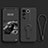 Ultra-thin Silicone Gel Soft Case Cover with Stand S01 for Vivo V27 5G Black