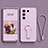 Ultra-thin Silicone Gel Soft Case Cover with Stand S01 for Vivo V27 5G Clove Purple