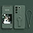 Ultra-thin Silicone Gel Soft Case Cover with Stand S01 for Vivo V27 5G Midnight Green