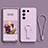 Ultra-thin Silicone Gel Soft Case Cover with Stand S01 for Vivo V27e 5G Clove Purple