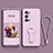 Ultra-thin Silicone Gel Soft Case Cover with Stand S01 for Vivo X70 Pro+ Plus 5G Clove Purple