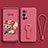 Ultra-thin Silicone Gel Soft Case Cover with Stand S01 for Vivo X70 Pro+ Plus 5G Hot Pink