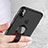 Ultra-thin Silicone Gel Soft Case with Finger Ring Stand T01 for Apple iPhone X Black