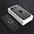 Ultra-thin Silicone Gel Soft Case with Magnetic Finger Ring Stand for Samsung Galaxy A8 Star Black