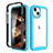 Ultra-thin Silicone Gel Soft Matte Finish Front and Back Case 360 Degrees Cover for Apple iPhone 15 Plus Blue and Black