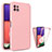 Ultra-thin Silicone Gel Soft Matte Finish Front and Back Case 360 Degrees Cover for Samsung Galaxy F42 5G Pink