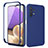 Ultra-thin Silicone Gel Soft Matte Finish Front and Back Case 360 Degrees Cover MJ1 for Samsung Galaxy A32 4G Blue