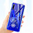 Ultra-thin Transparent Flowers Soft Case Cover for Huawei Y9 Prime (2019) Blue