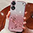 Ultra-thin Transparent Flowers Soft Case Cover for Oppo A18 Pink