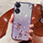 Ultra-thin Transparent Flowers Soft Case Cover for Oppo A78 4G Purple