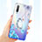 Ultra-thin Transparent Flowers Soft Case Cover for Xiaomi Mi A3 Purple