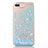 Ultra-thin Transparent Flowers Soft Case Cover T01 for Apple iPhone 8 Plus Sky Blue