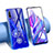 Ultra-thin Transparent Flowers Soft Case Cover T01 for Huawei P Smart Z (2019) Blue