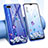 Ultra-thin Transparent Flowers Soft Case Cover T01 for Oppo R17 Neo Purple