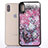 Ultra-thin Transparent Flowers Soft Case Cover T07 for Apple iPhone Xs