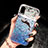 Ultra-thin Transparent Flowers Soft Case Cover T19 for Apple iPhone Xs Blue