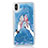 Ultra-thin Transparent Flowers Soft Case Cover T20 for Apple iPhone Xs Blue