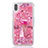 Ultra-thin Transparent Flowers Soft Case Cover T20 for Apple iPhone Xs Hot Pink