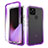 Ultra-thin Transparent Gel Gradient Soft Matte Finish Front and Back Case 360 Degrees Cover for Google Pixel 5 Purple