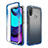 Ultra-thin Transparent Gel Gradient Soft Matte Finish Front and Back Case 360 Degrees Cover for Motorola Moto E20 Blue