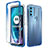 Ultra-thin Transparent Gel Gradient Soft Matte Finish Front and Back Case 360 Degrees Cover for Motorola Moto G71 5G Blue