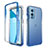 Ultra-thin Transparent Gel Gradient Soft Matte Finish Front and Back Case 360 Degrees Cover for OnePlus 9 5G Blue