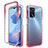 Ultra-thin Transparent Gel Gradient Soft Matte Finish Front and Back Case 360 Degrees Cover for Oppo A16 Red