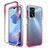 Ultra-thin Transparent Gel Gradient Soft Matte Finish Front and Back Case 360 Degrees Cover for Oppo A16s Red