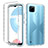 Ultra-thin Transparent Gel Gradient Soft Matte Finish Front and Back Case 360 Degrees Cover for Realme C21Y Clear