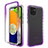 Ultra-thin Transparent Gel Gradient Soft Matte Finish Front and Back Case 360 Degrees Cover for Samsung Galaxy A03 Purple