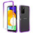 Ultra-thin Transparent Gel Gradient Soft Matte Finish Front and Back Case 360 Degrees Cover for Samsung Galaxy A03s Purple