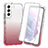 Ultra-thin Transparent Gel Gradient Soft Matte Finish Front and Back Case 360 Degrees Cover for Samsung Galaxy S21 FE 5G Red