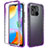 Ultra-thin Transparent Gel Gradient Soft Matte Finish Front and Back Case 360 Degrees Cover for Xiaomi Redmi 10 India Purple