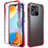 Ultra-thin Transparent Gel Gradient Soft Matte Finish Front and Back Case 360 Degrees Cover for Xiaomi Redmi 10 India Red