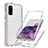 Ultra-thin Transparent Gel Gradient Soft Matte Finish Front and Back Case 360 Degrees Cover JX1 for Samsung Galaxy S20 Clear