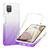 Ultra-thin Transparent Gel Gradient Soft Matte Finish Front and Back Case 360 Degrees Cover YB1 for Samsung Galaxy A12 Nacho Purple