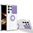 Ultra-thin Transparent TPU Soft Case Cover with Finger Ring Stand S03 for Samsung Galaxy S24 Ultra 5G Purple