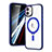 Ultra-thin Transparent TPU Soft Case Cover with Mag-Safe Magnetic SD1 for Apple iPhone 12 Blue