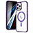 Ultra-thin Transparent TPU Soft Case Cover with Mag-Safe Magnetic SD1 for Apple iPhone 12 Pro Max Purple