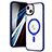 Ultra-thin Transparent TPU Soft Case Cover with Mag-Safe Magnetic SD1 for Apple iPhone 13 Blue