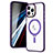 Ultra-thin Transparent TPU Soft Case Cover with Mag-Safe Magnetic SD1 for Apple iPhone 13 Pro Purple