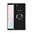 Ultra-thin Transparent TPU Soft Case Cover with Magnetic Finger Ring Stand S01 for Samsung Galaxy Note 10 Black
