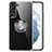 Ultra-thin Transparent TPU Soft Case Cover with Magnetic Finger Ring Stand S01 for Samsung Galaxy S22 5G