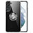 Ultra-thin Transparent TPU Soft Case Cover with Magnetic Finger Ring Stand S01 for Samsung Galaxy S23 5G