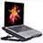 Universal Laptop Stand Notebook Holder Cooling Pad USB Fans 9 inch to 16 inch M16 for Apple MacBook 12 inch Black