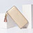 Universal Leather Wristlet Wallet Handbag Case H24 Gold
